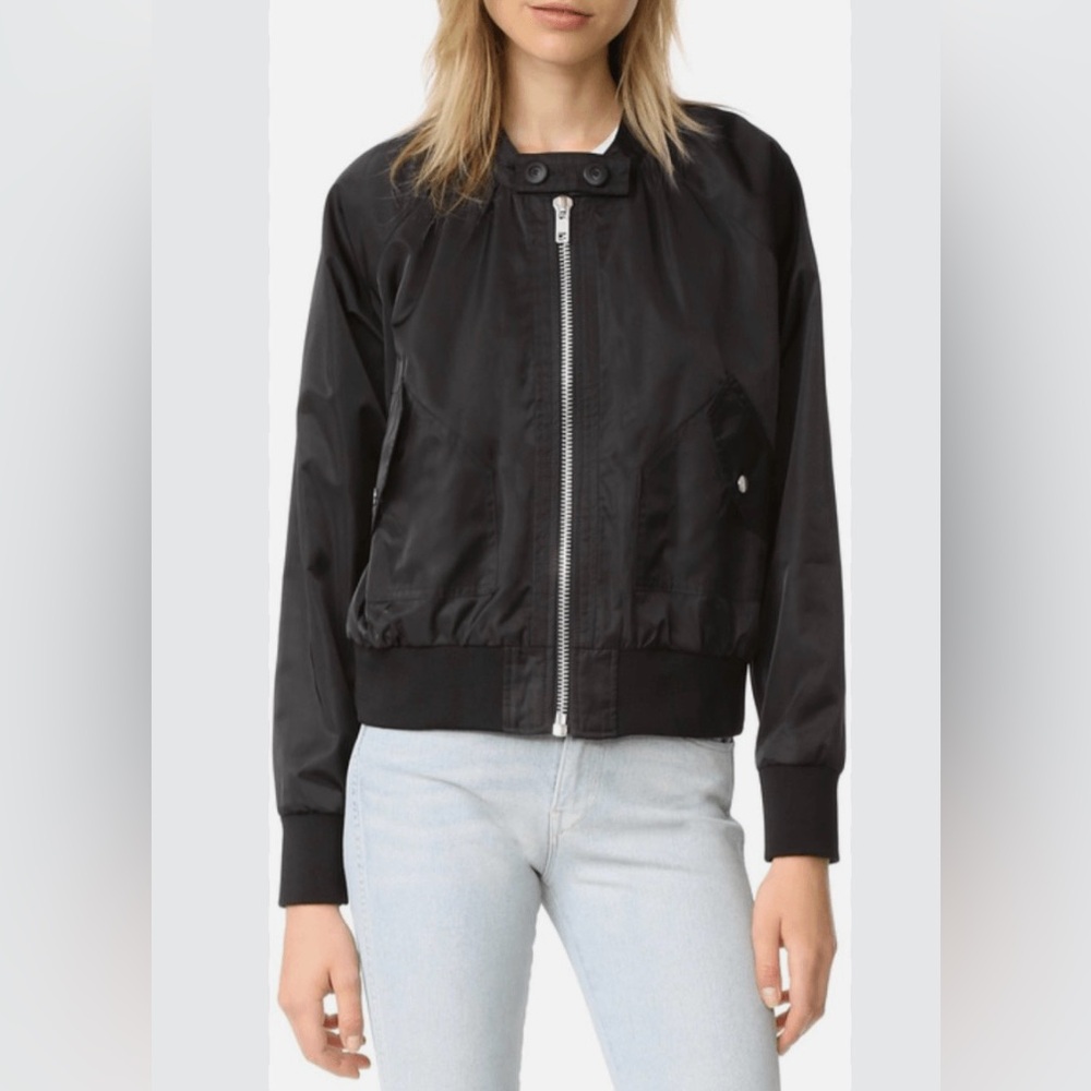 Free People Midnight Bomber Zip Jacket In Black Size Small - Picture 2 of 11